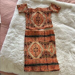 LF Scrunch Patterned Skirt Set